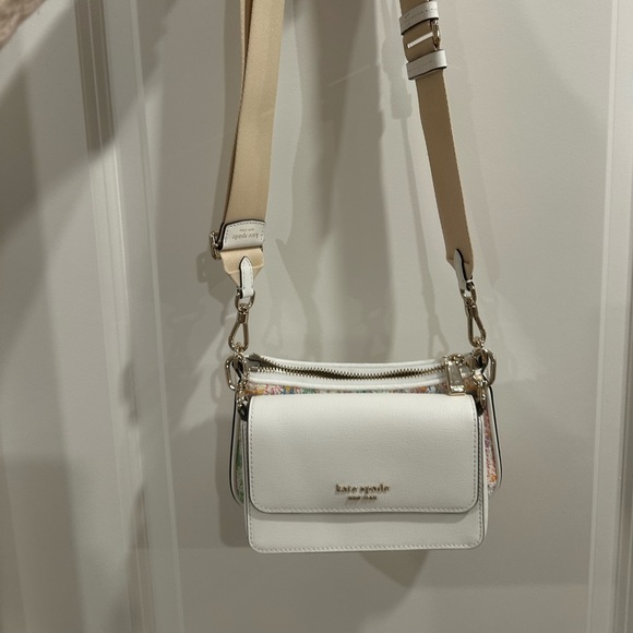 Kate Spade Double Up Tweed Crossbody Bag Multi Color Convertible NWT - $328 MSRP